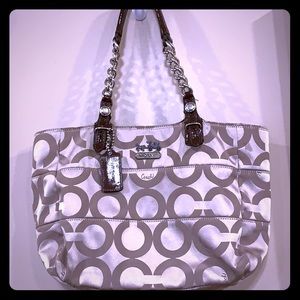 COACH MIA Signature OP Art Sateen tote